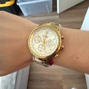 Fossil Gold Chronograph Watch